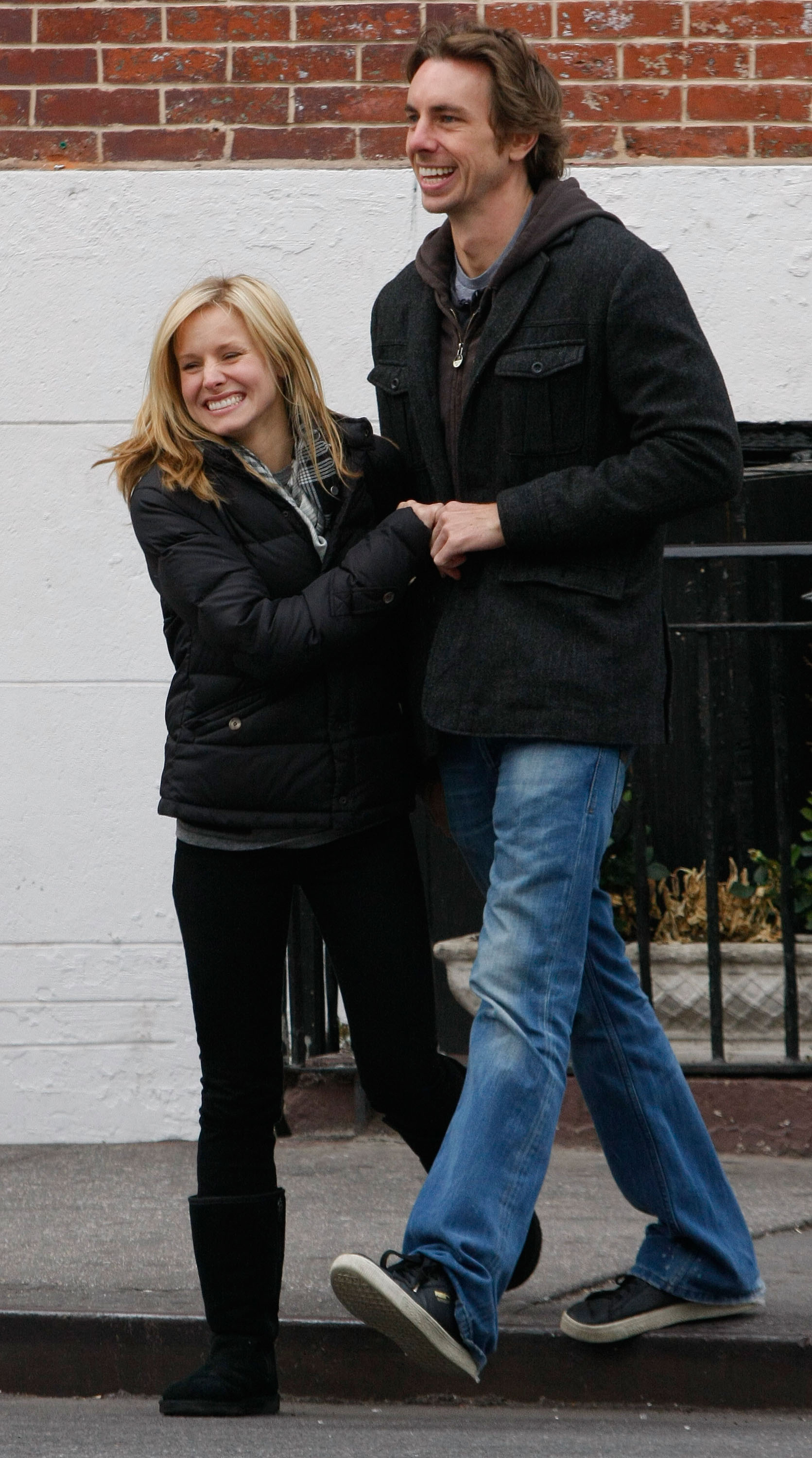 Actress Kristen Bell and actor Dax Shepard sighting in the West Village on May 11, 2008 in New York City.