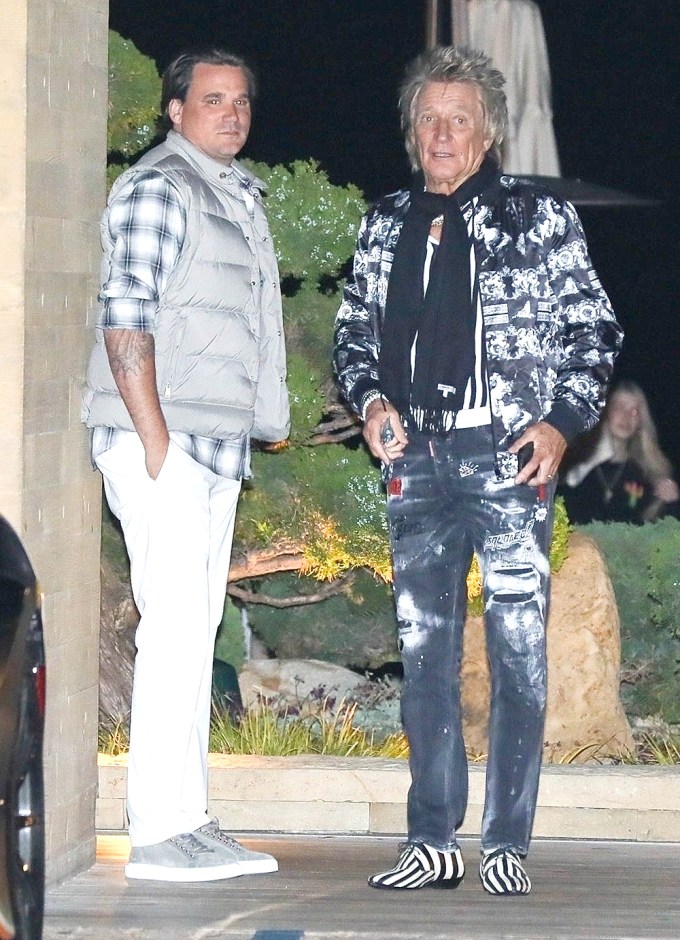 Rod Stewart and son Sean Stewart Depart Dinner at Nobu