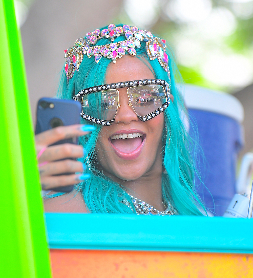 Rihanna Parties at Cropover Festival with a Big Smile but She Wouldn't Let Lewis Hamilton on Her Float