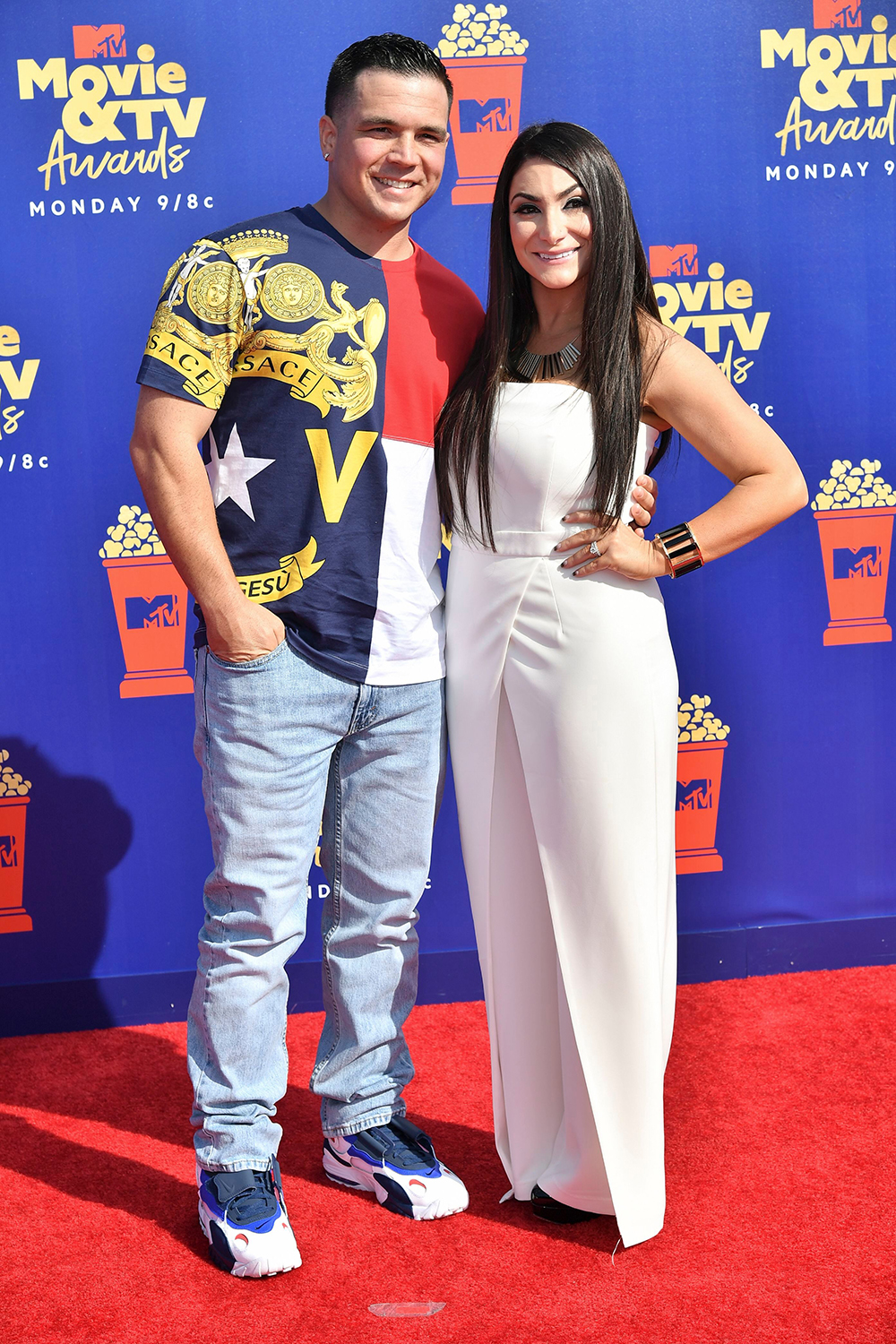 Chris Buckner and Deena Nicole Cortese
MTV Movie & TV Awards, Arrivals, Barker Hangar, Los Angeles, USA - 15 Jun 2019