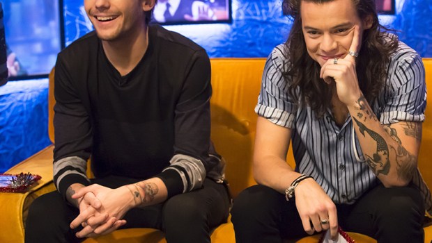 Editorial Use Only. No MerchandisingMandatory Credit: Photo by Brian J Ritchie/REX/Shutterstock (5363210ah)Louis Tomlinson, Harry Styles and Niall Horan'The Jonathan Ross Show' TV Programme, London, Britain  - 21 Nov 2015