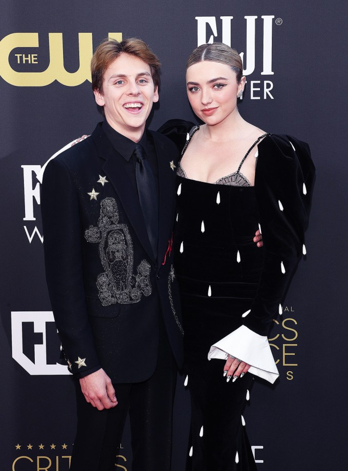 Peyton List with Jacob Bertrand at the 27th Critics’ Choice Awards