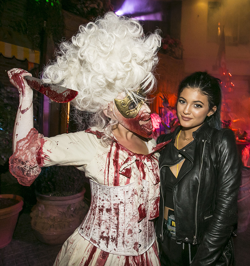 Kylie Jenner and her rumored rapper boyfriend Tyga enjoy a scary night out in LA!