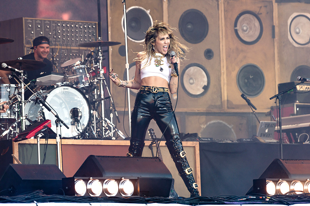 Miley Cyrus performing on the Pyramid Stage
Glastonbury Festival, Day 5, UK - 30 Jun 2019