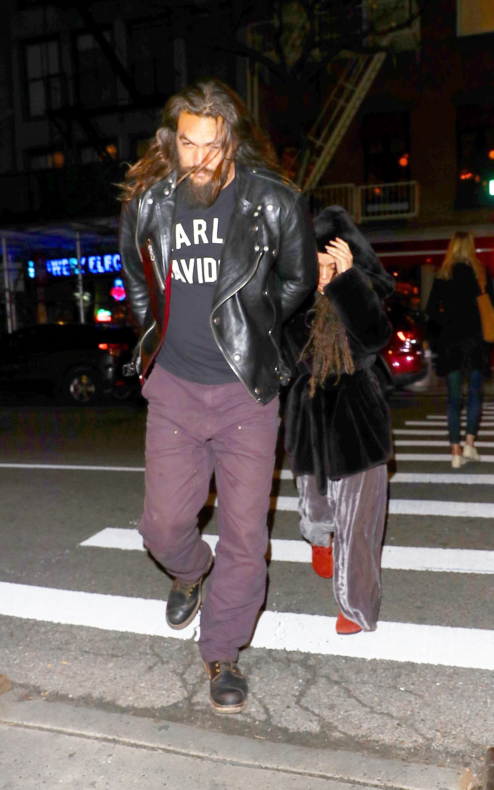 *EXCLUSIVE* Jason Mamoa and wife Lisa Bonet go out for dinner in New York