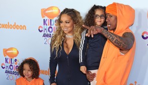 Nick Cannon and Mariah Carey with their kids