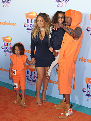 Nick Cannon and Mariah Carey with their kids