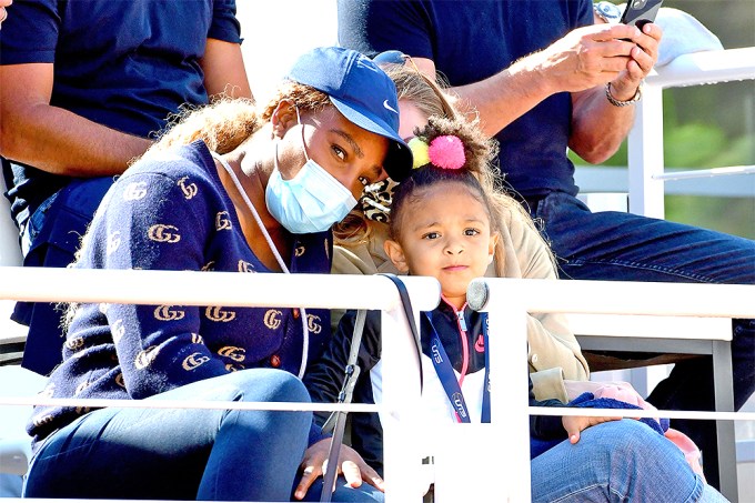 Serena Williams & Olympia Watching Tennis