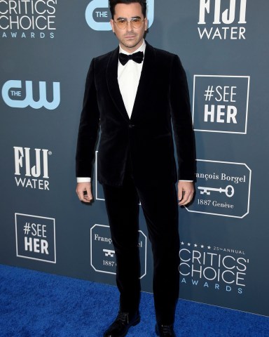 Daniel Levy arrives at the 25th annual Critics' Choice Awards, at the Barker Hangar in Santa Monica, Calif
25th Annual Critics' Choice Awards - Arrivals, Santa Monica, USA - 12 Jan 2020