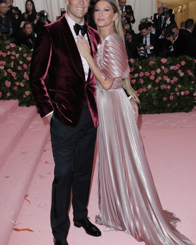 Tom Brady and Gisele Bundchen
Costume Institute Benefit celebrating the opening of Camp: Notes on Fashion, Arrivals, The Metropolitan Museum of Art, New York, USA - 06 May 2019