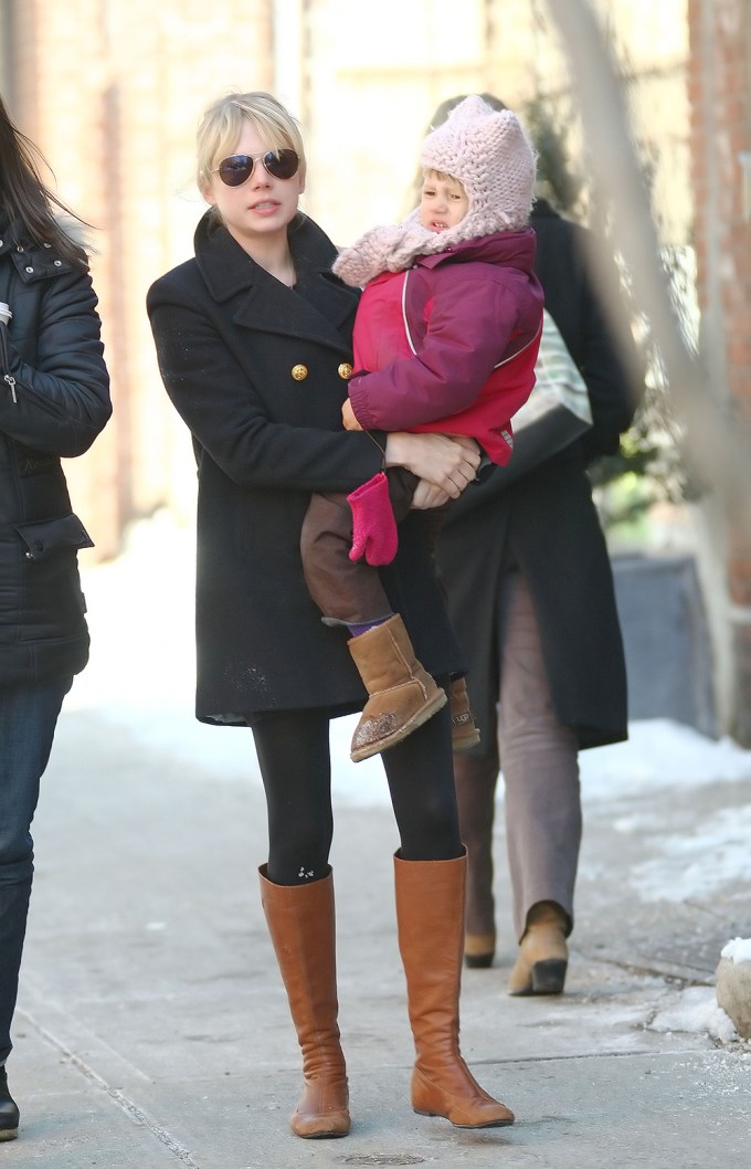 Michelle Williams and Matilda Ledger In Winter