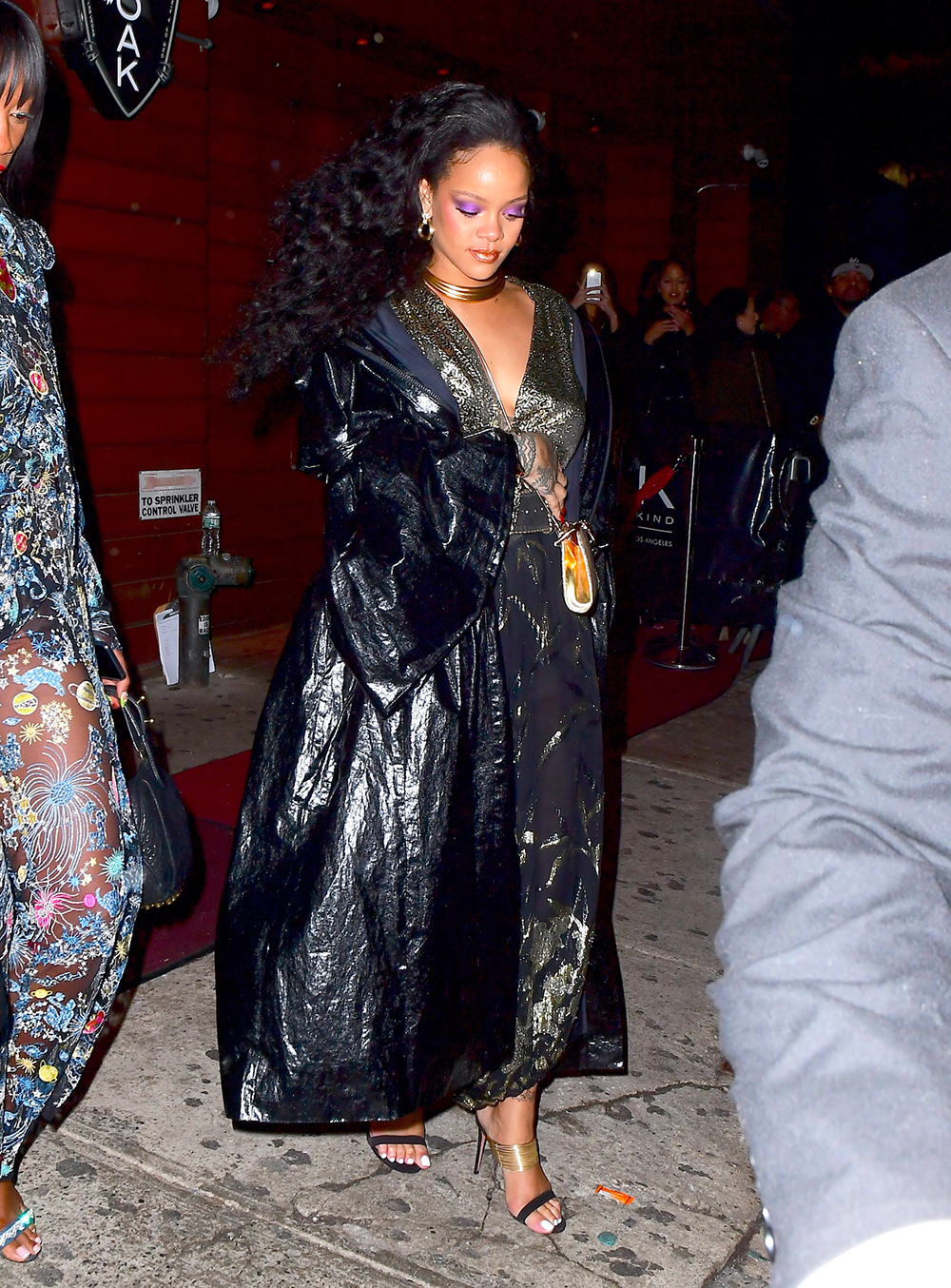 Rihanna and her boyfriend, Hassan Jameel, were spotted leaving 1Oak Nightclub in NYC on Sunday night, after Rihanna's big Grammy Win. She stunned in a shimmering metallic dress, and a bold purple eye shadow as she left the club at 4:30am. Hassan , who appeared to be unstable on his feet left the club before her at 3:45am. 

Pictured: Rihanna , Hassan Jameel
Ref: SPL1652023  290118  
Picture by: 247PAPS.TV / Splash News

Splash News and Pictures
Los Angeles:310-821-2666
New York:212-619-2666
London:870-934-2666
photodesk@splashnews.com