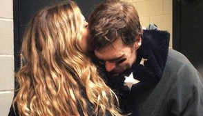 Gisele Bundchen and Tom Brady after Super Bowl loss