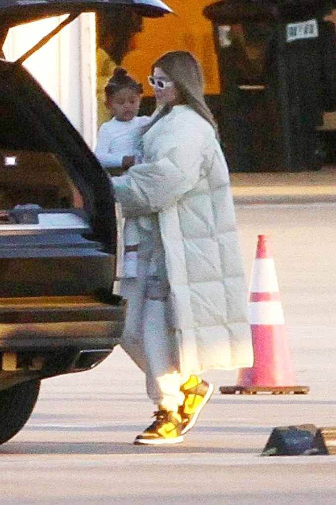 Kylie Jenner and Stormi Matching in White