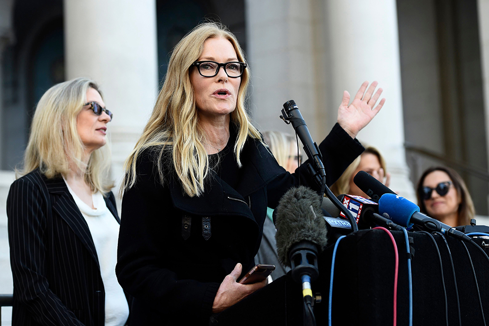 Actress Caitlin Dulany addresses the media at a news conference by the "Silence Breakers," a group of women who have spoken out about Hollywood producer Harvey Weinstein's sexual misconduct, at Los Angeles City Hall, in Los Angeles. Weinstein was convicted of rape and sexual assault against two women Monday in Manhattan Supreme Court
Sexual Misconduct Weinstein, Los Angeles, USA - 25 Feb 2020