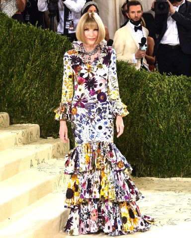 Anna Wintour
Costume Institute Benefit celebrating the opening of In America: A Lexicon of Fashion, Arrivals, The Metropolitan Museum of Art, New York, USA - 13 Sep 2021