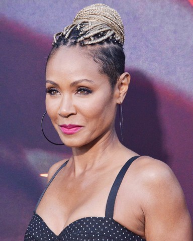 Jada Pinkett Smith at the ANGEL HAS FALLEN World Premiere held at the Regency Village Theatre in Westwood, CA on Tuesday, August 20, 2019. (Photo By Sthanlee B. Mirador/Sipa USA)(Sipa via AP Images)