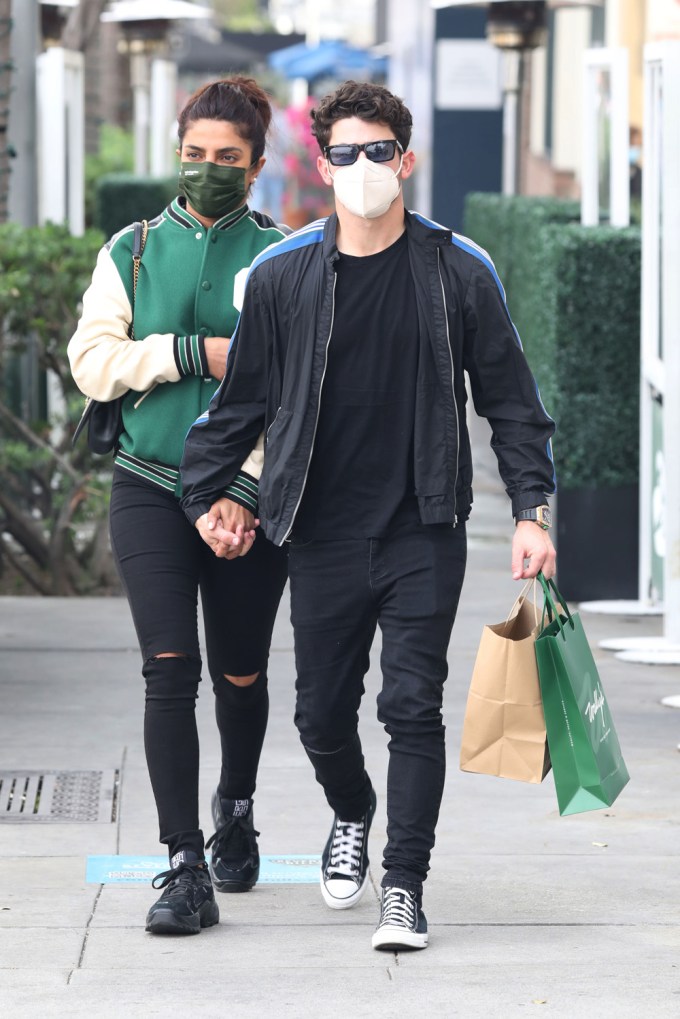 Nick Jonas and Priyanka Chopra in Beverly Hills