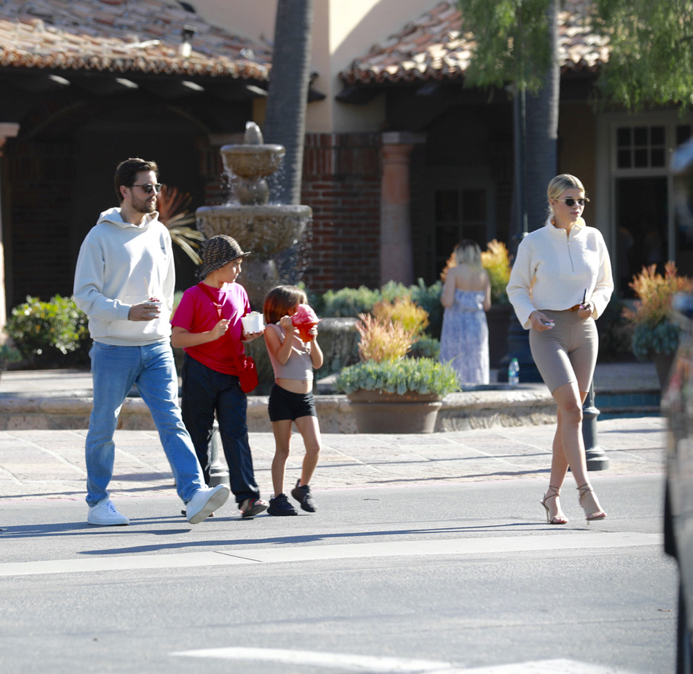 Scott Disick, 35, treats girlfriend Sofia Richie, 19, to ice cream while out with son Mason in LA