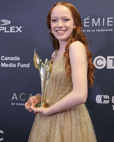 Amybeth McNulty. Winner of Actress in Continuing Leading Dramatic Role for "Anne".Canadian Screen Awards, Press Room, Toronto, Canada - 31 Mar 2019