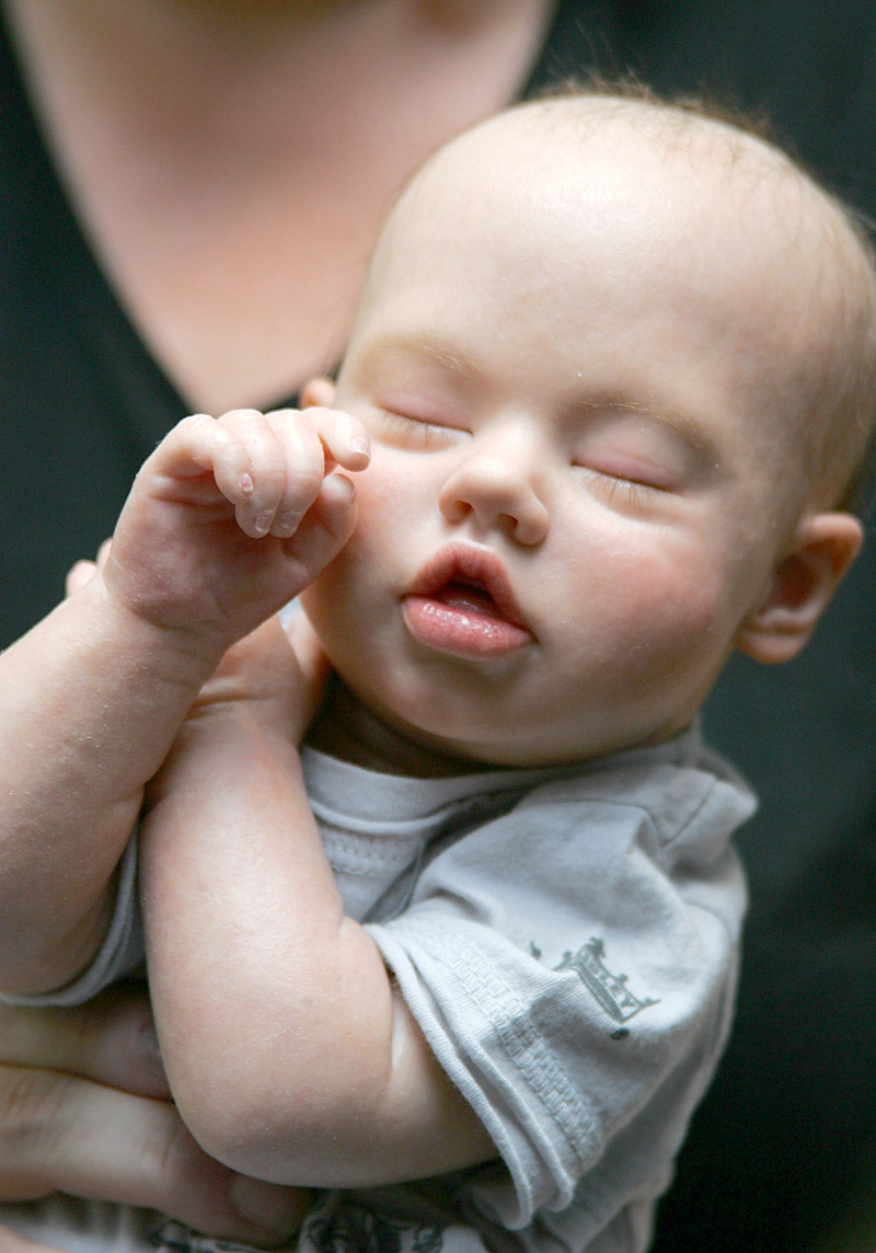 Shiloh Nouvel Jolie Pitt became the first baby to be immortalized in wax at Madame Tussauds New York. Shiloh's wax figure is nestled in a woven bassinet with parents, Angelina Jolie and Brad Pitt, standing over her.
Madame Tussauds, New York, America - 26 Jul 2006