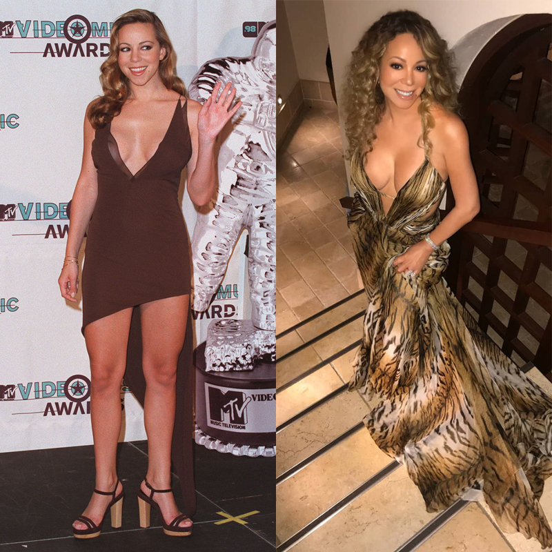  Mariah Carey Cleavage Tiger Dress 