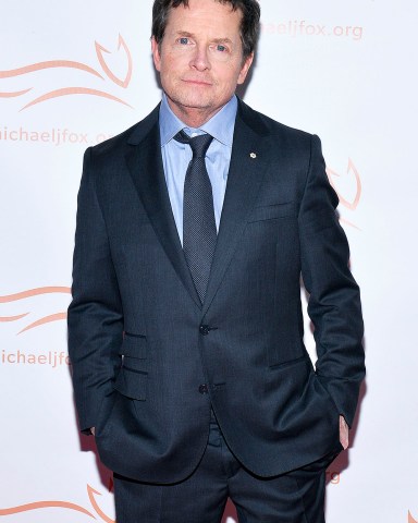 Michael J. Fox attends the 19th annual "A Funny Thing Happened on the Way to Cure Parkinson's" Michael J. Fox Foundation event at the New York Hilton, NY, November 16, 2019. (Photo by Anthony Behar/Sipa USA)(Sipa via AP Images)