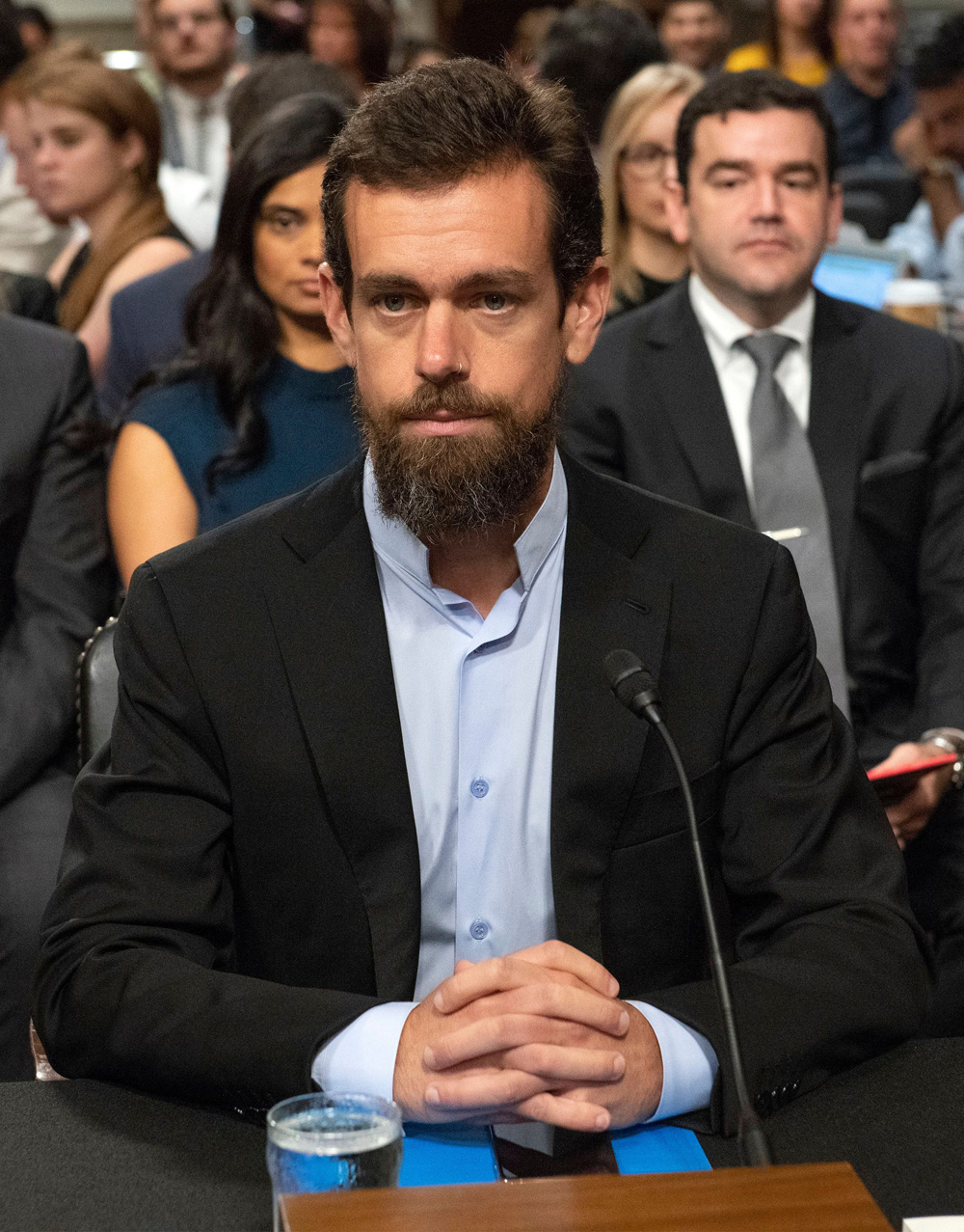 RESTRICTION: NO New York or New Jersey Newspapers or newspapers within a 75 mile radius of New York CityMandatory Credit: Photo by REX/Shutterstock (9870836j)Jack Dorsey, Co-Founder and Chief Executive Officer, Twitter, waits to give testimony prior to a United States Senate Select Committee on Intelligence hearing "to examine foreign influence operations' use of social media platforms" on Capitol Hill in Washington, DC.Senate Intelligence Committee hearing, Washington DC, USA - 05 Sep 2018