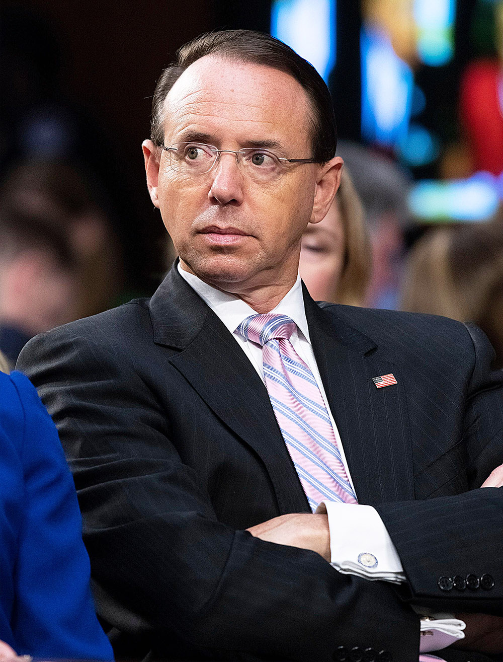 RESTRICTION: No New York or New Jersey Newspapers or newspapers within a 75 mile radius of New York CityMandatory Credit: Photo by REX/Shutterstock (9865846b)United States Deputy Attorney General Rod J. Rosenstein looks on as Judge Kavanaugh waits to testify before the United States Senate Judiciary Committee on his nomination as Associate Justice of the US Supreme CourtSupreme Court nominee Brett Kavanaugh confirmation hearing, Washington DC, USA - 04 Sep 2018