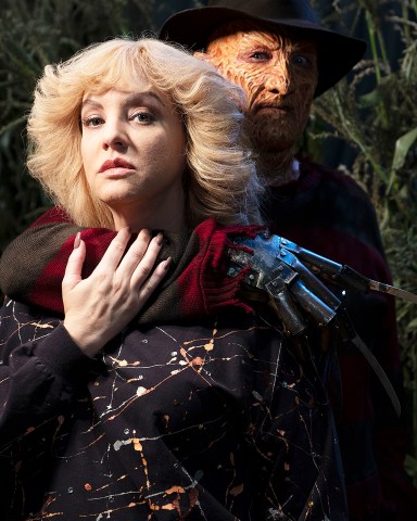 THE GOLDBERGS - "Mister Knifey-Hands" - Despite Beverly's wishes, Jackie's parents allow Adam to watch "A Nightmare on Elm Street" and a disagreement between the families ensues. But Beverly dreams of facing off with horror icon Freddy Krueger (guest star Robert Englund), which teaches her an important lesson about her son's relationship with Jackie. Meanwhile, Erica realizes she's not as popular as she once was when she starts hanging out at William Penn Academy, despite the fact she's no longer a student there, on the Halloween episode of "The Goldbergs," WEDNESDAY, OCT. 24 (8:00-8:30 p.m. EDT), on The ABC Television Network. (ABC/John Fleenor)WENDI MCLENDON-COVEY, ROBERT ENGLUND