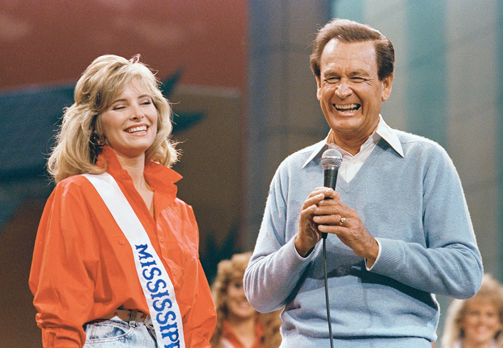 Bob Barker Miss U.S.A. pageant host Bob Barker talks with Miss Mississippi, Katherine Clare Manning during the dress rehearsal for Miss U.S.A. pageant in Albuquerque, New Mexico on . Barker will decide later if he will participate in the pageant or not after talking with officials about the use of furs during the show
Bob Barker, Albuquerque, USA