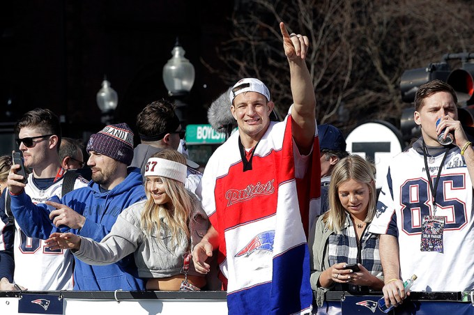 Rob Gronkowski & Camille Kostek At Super Bowl Parade