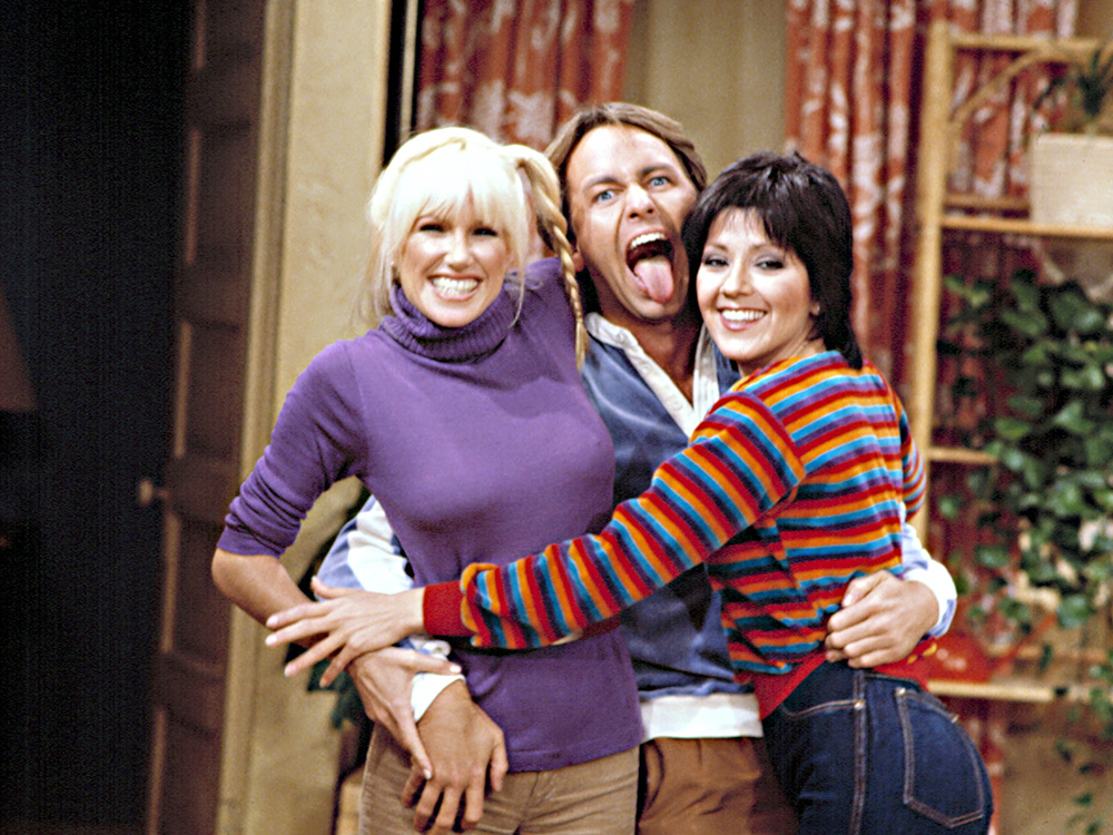 THREE'S COMPANY, 1977-84, Suzanne Somers, John Ritter, Joyce DeWitt, first season