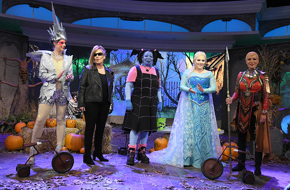 THE VIEW -  "The View's" Halloween show airs Wednesday, October 31, 2018 on ABC.  "The View" airs Monday-Friday (11:00 am-12:00 pm, ET) on the ABC Television Network.    
(ABC/Lorenzo Bevilaqua) 
ABBY HUNTSMAN, JOY BEHAR, WHOOPI GOLDBERG, MEGHAN MCCAIN, SUNNY HOSTIN