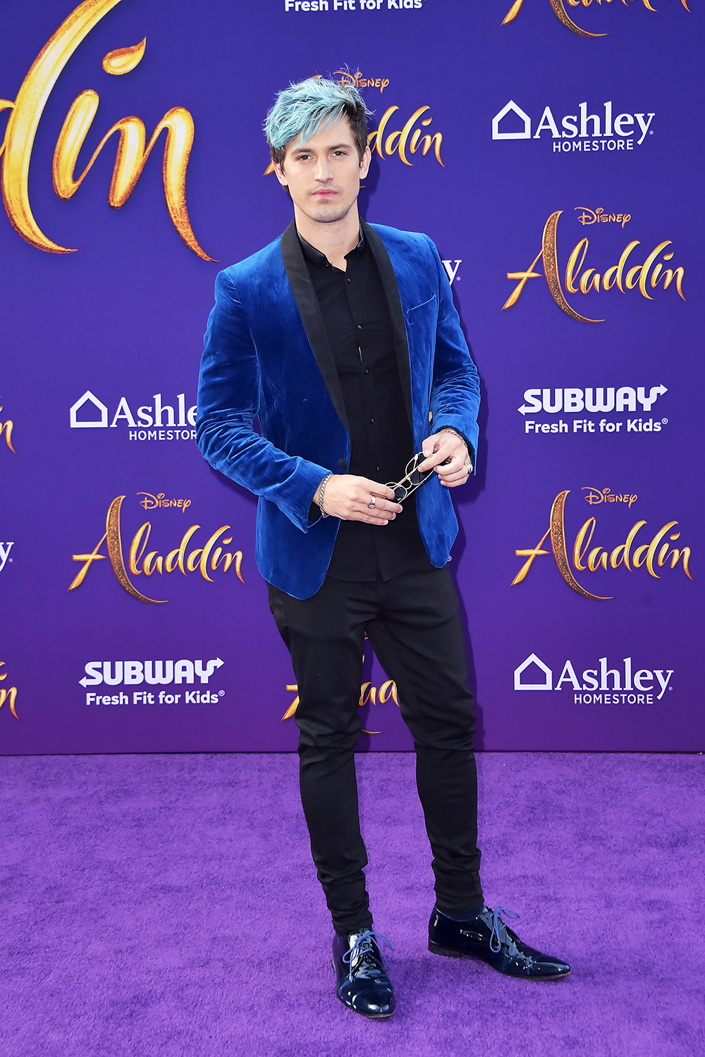 attending the 'Aladdin' premiere at the El Capitan Theatre on May 21, 2019 in Los Angeles, California. 21 May 2019 Pictured: Asher Monroe. Photo credit: MEGA TheMegaAgency.com +1 888 505 6342 (Mega Agency TagID: MEGA430586_050.jpg) [Photo via Mega Agency]