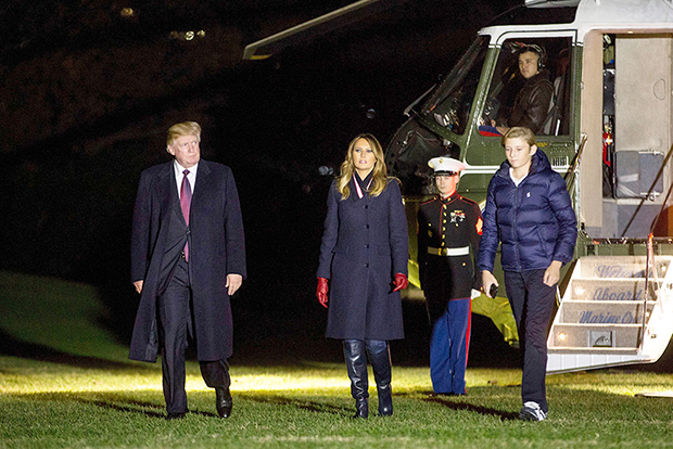 Barron, Melania & Donald Trump