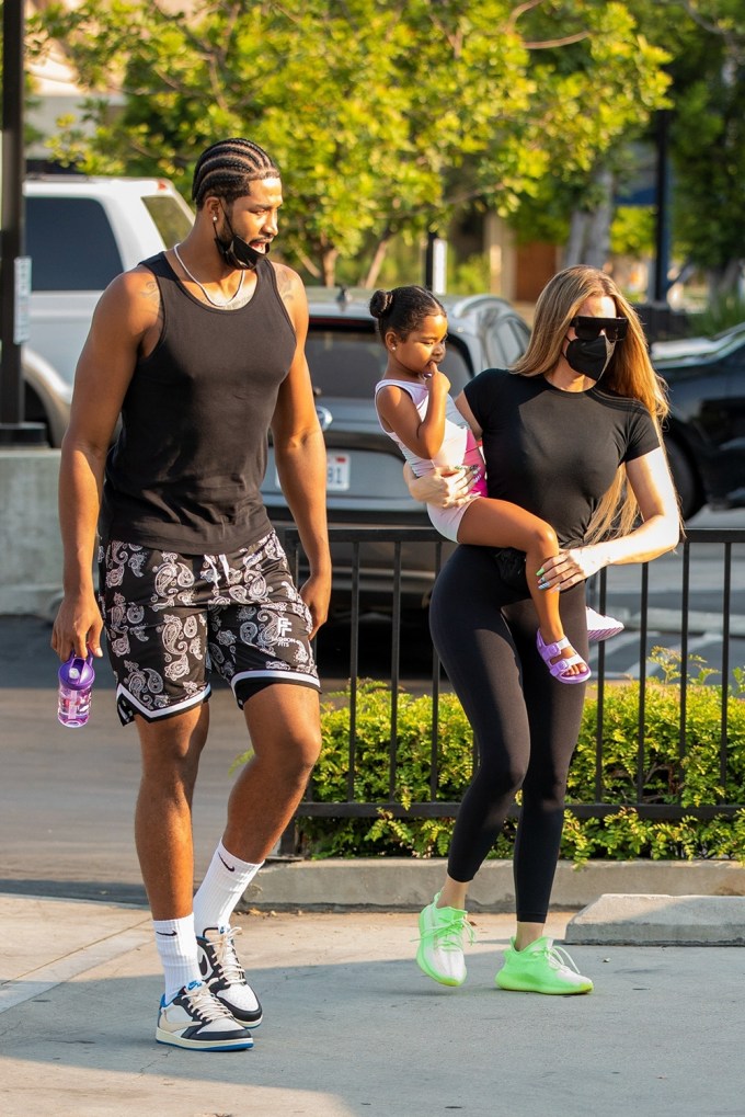 Khloe Kardashian & Tristan Thompson With True At Dance Class