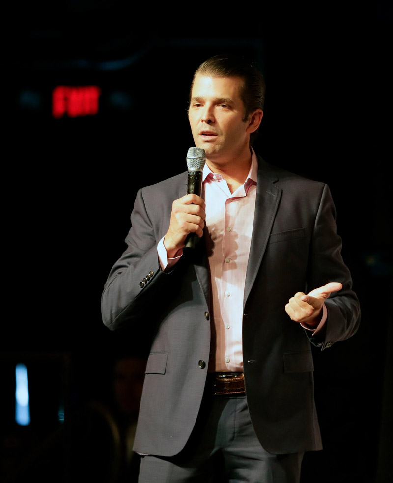 Donald Trump Jr. speaks at a rally for Florida gubernatorial candidate U.S. Rep. Ron DeSantis, in Orlando, FlaFlorida Governor Trump Jr, Orlando, USA - 18 Jul 2018