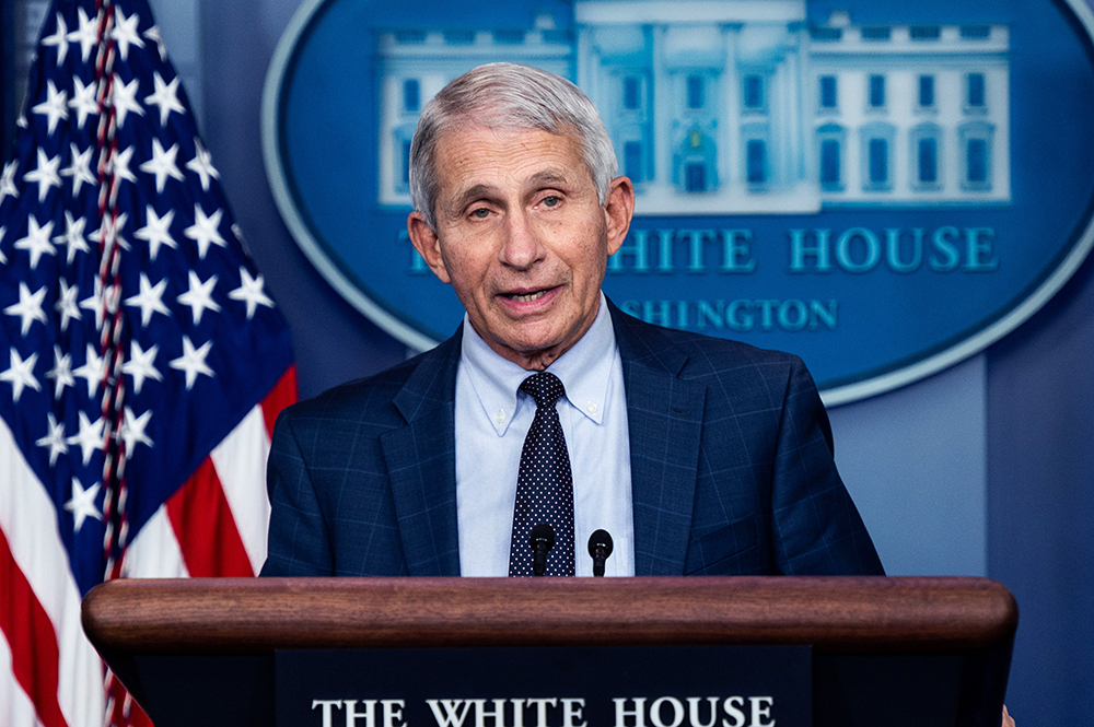 Anthony Fauci & Jen Psaki at The White House Press Briefing in Washington, US - 01 Dec 2021