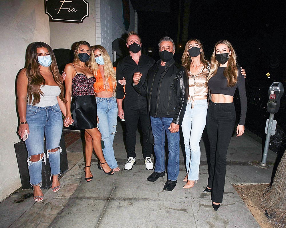 *EXCLUSIVE* Sylvester Stallone and family have a double date dinner with Kim Zolciak's family!