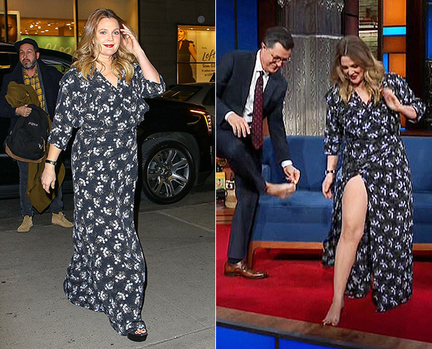 Drew Barrymore At The Late Show With Stephen Colbert Jan. 2019