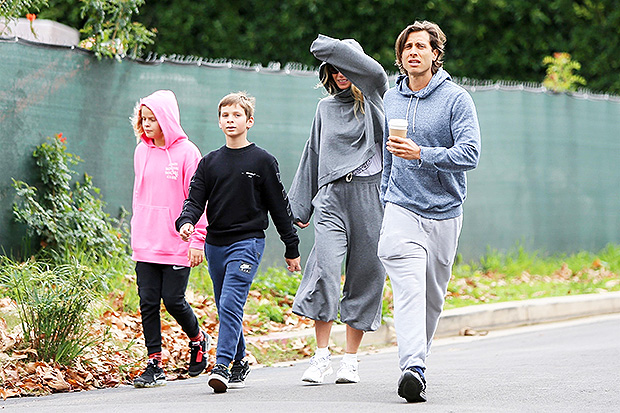 Gwyneth Paltrow, Son Moses, Husband Brad Falchuk and his son Brody in CA 