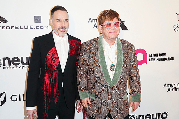 David Furnish and Sir Elton JohnElton John AIDS Foundation Academy Awards Viewing Party, Los Angeles, USA - 24 Feb 2019