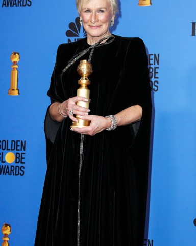 BEVERLY HILLS, LOS ANGELES, CA, USA - JANUARY 06: Actress/singer Lady Gaga (Stefani Joanne Angelina Germanotta) wearing a Valentino gown, Giuseppe Zanotti shoes and Tiffany and Co jewelry poses in the press room at the 76th Annual Golden Globe Awards held at The Beverly Hilton Hotel on January 6, 2019 in Beverly Hills, Los Angeles, California, United States. (Xavier Collin/Image Press Agency)

Pictured: Glenn Close,Lady Gaga,Stefani Joanne Angelina Germanotta
Ref: SPL5053491 060119 NON-EXCLUSIVE
Picture by: Xavier Collin/Image Press Agency/Splash News / SplashNews.com

Splash News and Pictures
USA: +1 310-525-5808
London: +44 (0)20 8126 1009
Berlin: +49 175 3764 166
photodesk@splashnews.com

World Rights