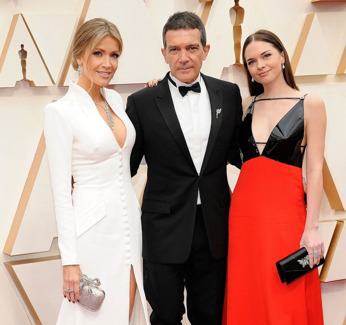 Stella Banderas with her dad and Nicole Kimpel