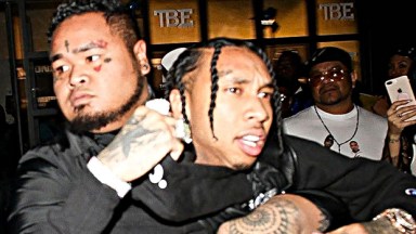 Tyga at Floyd Mayweather's party Feb. 2019