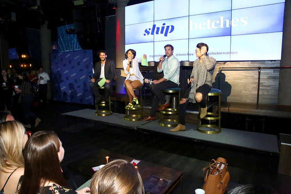 NEW YORK, NEW YORK - MARCH 12: Derek Peth, Kay Brown, Jordan Kimball and Connor Obrochta attend the Betches Media Bachelor Finale Viewing Party Presented By Ship on March 12, 2019 at Slate New York in New York City. (Photo by Astrid Stawiarz/Getty Images for Betches & Ship)