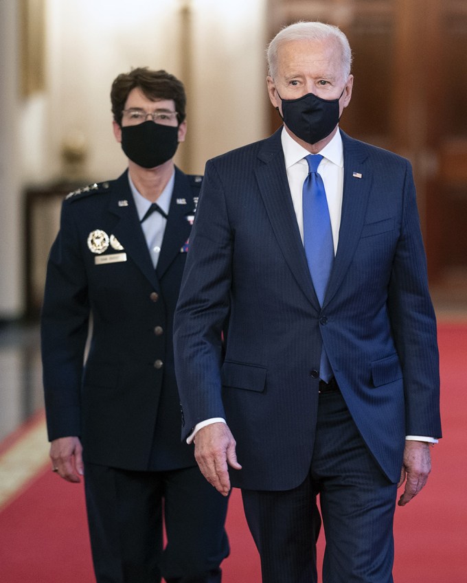 Joe Biden With Air Force Gen. Jacqueline Van Ovost