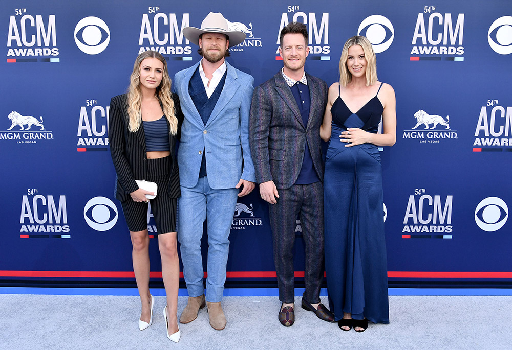 Brian Kelley (LC) and Tyler Hubbard (RC) of Florida Georgia Line with Brittney Marie Cole and Hayley Stommel54th Annual ACM Awards, Arrivals, Grand Garden Arena, Las Vegas, USA - 07 Apr 2019