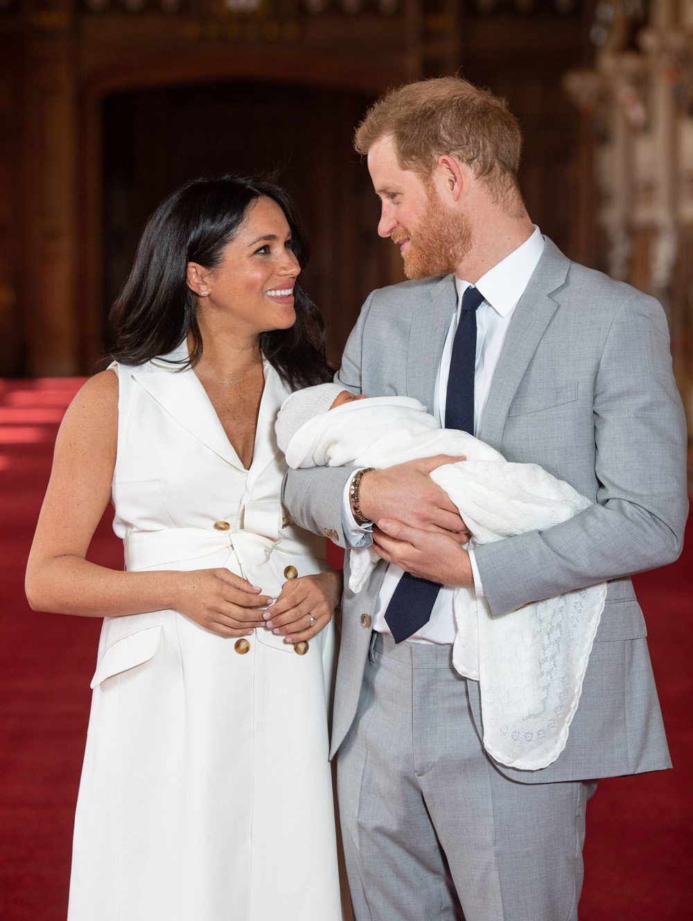 Prince Harry and Meghan Duchess of Sussex new baby photocall, Windsor Castle, UK - 08 May 2019